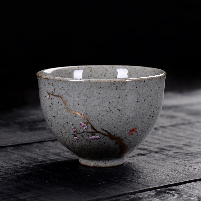 Retro Official Kiln Crackle Plum Blossom Kungfu Teacup-4