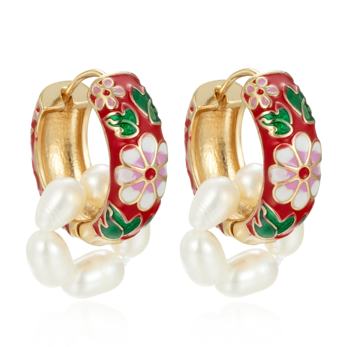 Legierung gedruckte handgefertigte Ohrringe kreative Ohrringe