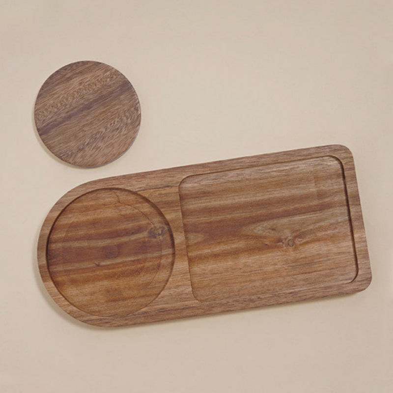 Wooden Tray, Coaster, Beverage Dessert, Dinner Plate Afternoon