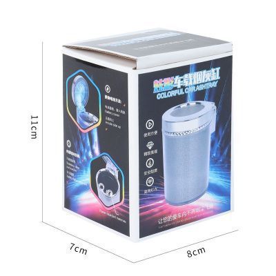 Car Ashtray With LED Light RGB Ambient Light Tray Container Trash Can Cool Car Accessories