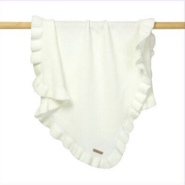 Knitted Baby Blankets Newborn Swaddle Wrap Ruffle