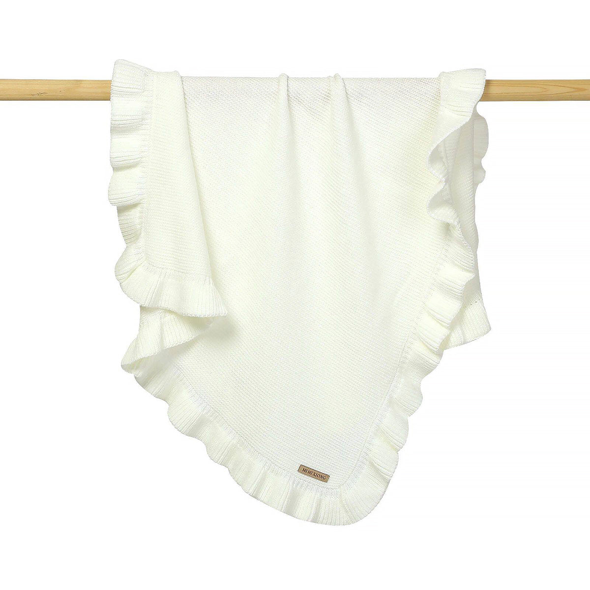 Knitted Baby Blanket Ruffle Newborn Swaddle Wrap All Season-10
