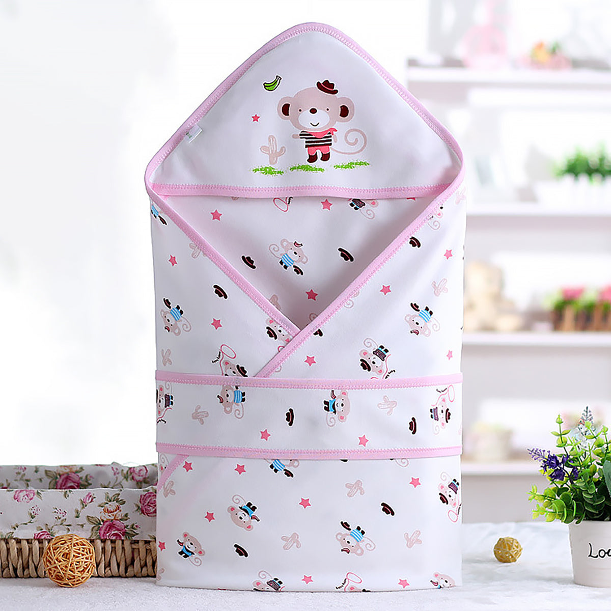 Newborn Cotton Swaddle Blanket Lightweight Baby Wrap-6