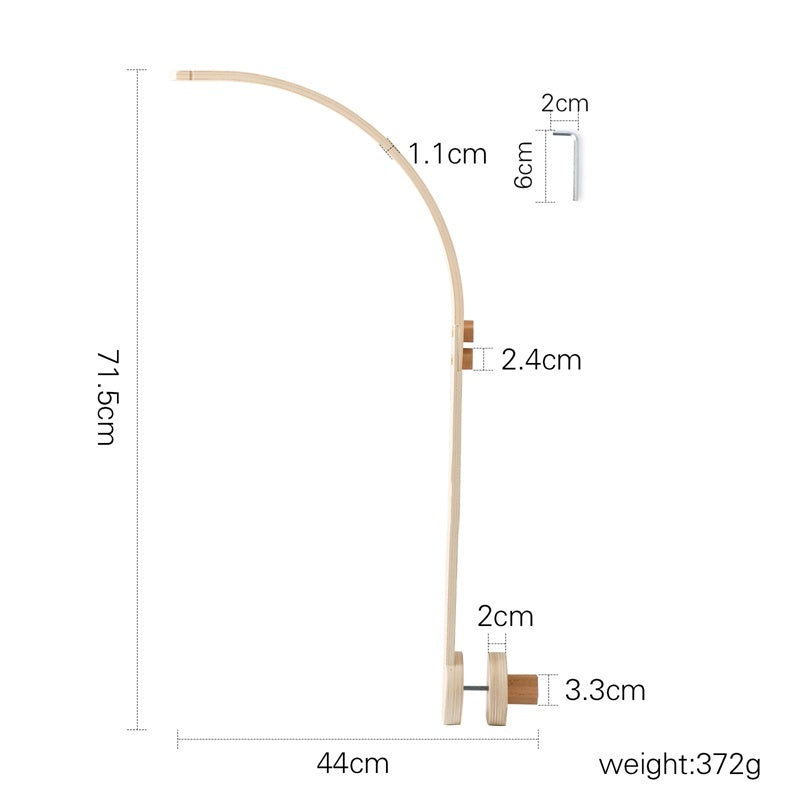 Crib Curved Bed Bell Bracket with White Birds