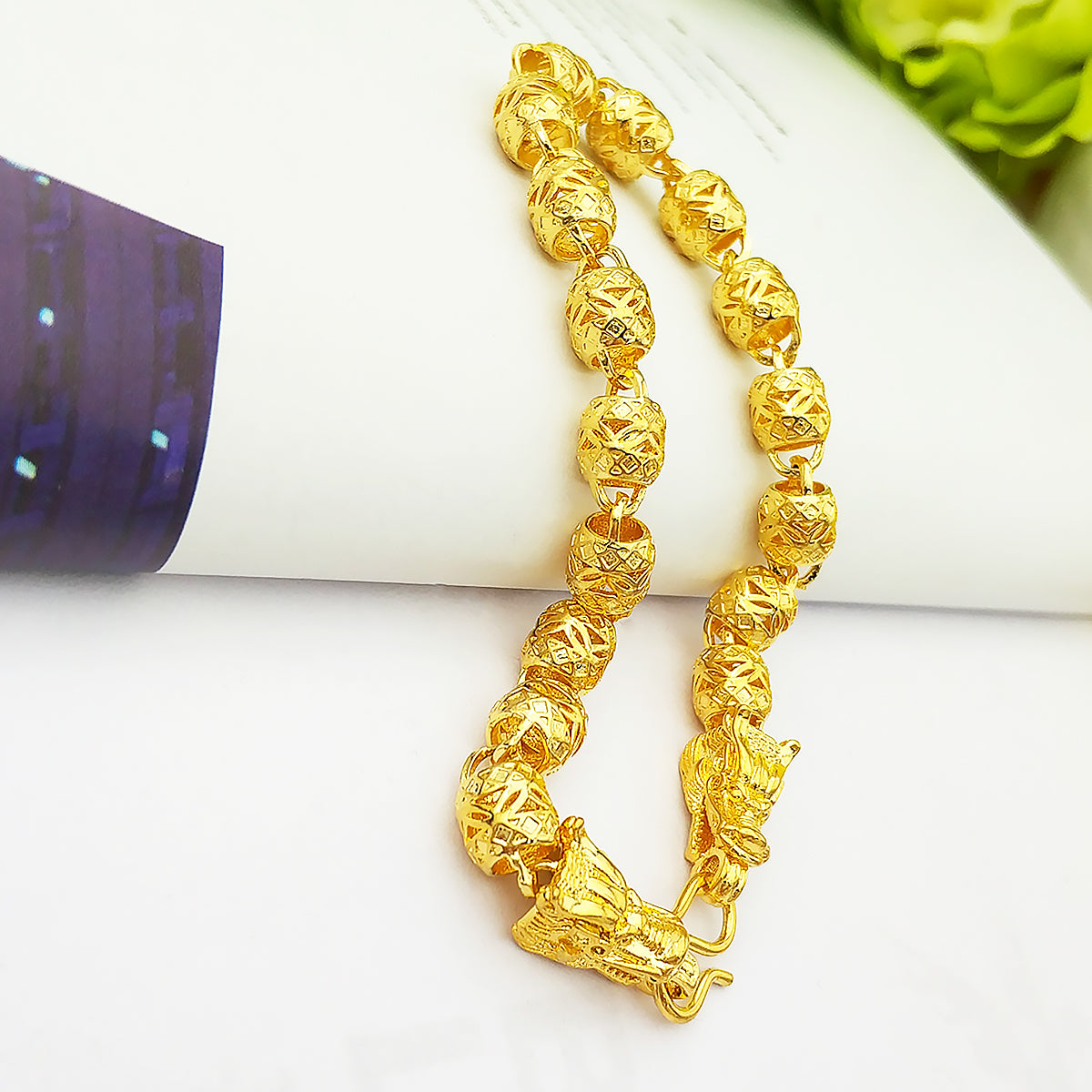 Brass Cuff Bracelet Double Dragon Head Vintage Bracelet Gifts for Him-3