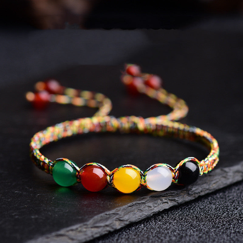 Gold Wood Water Fire Earth Elemental Balance Bracelet