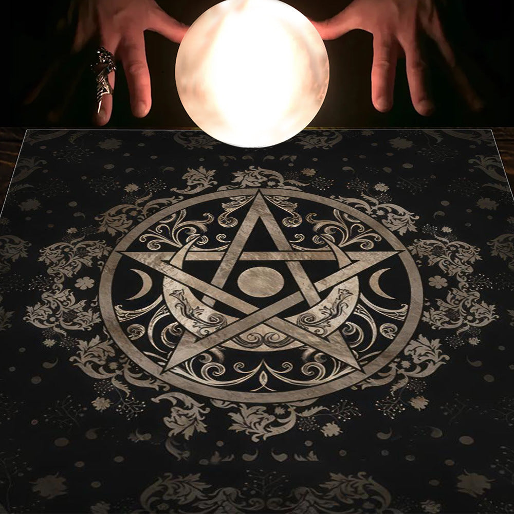Tarot Table Cloth Moon Sun Lucky Tree Flannel Tablecloth-28