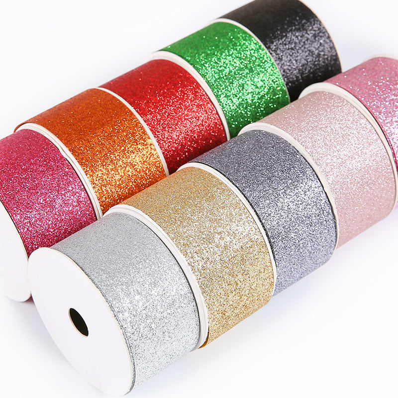 Super Shiny Gold Colorful Christmas Gift Flower Gift Wrap with Satin Ribbon