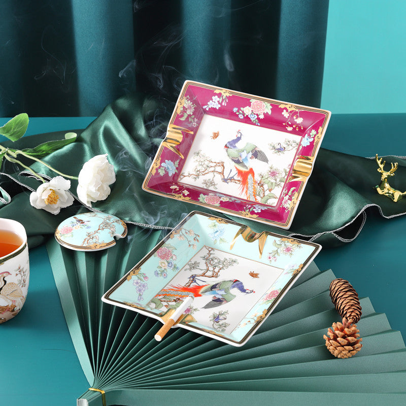 Goldmalerei Haushalt Wohnzimmer großer Keramik -Aschenbecher