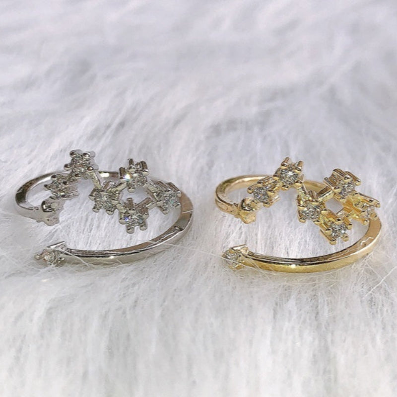 Zodiac Star Ring for Women – Adjustable Astrological Jewelry Gift