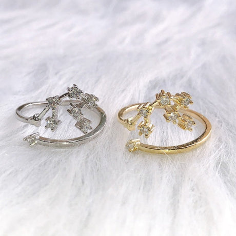 Zodiac Star Ring for Women – Adjustable Astrological Jewelry Gift