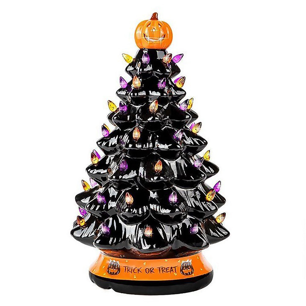 Halloween Glowing Tree Decoration with Light-Up Ornaments-5