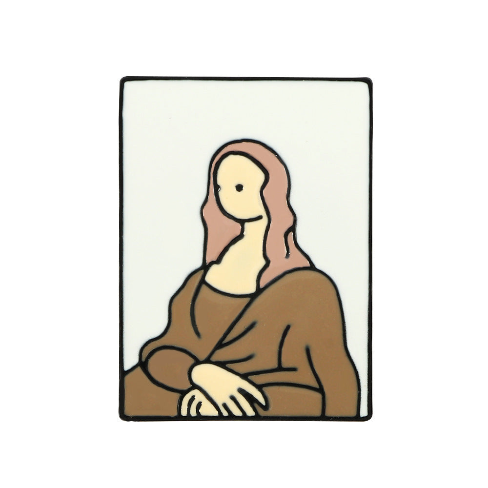 Personalisierte abstrakte Kunstölmalerei Brosche