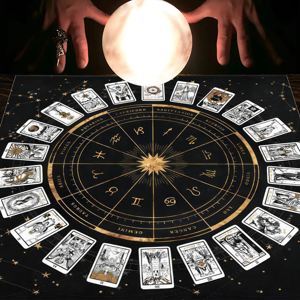 Tarot Table Cloth Moon Sun Lucky Tree Flannel Tablecloth-22
