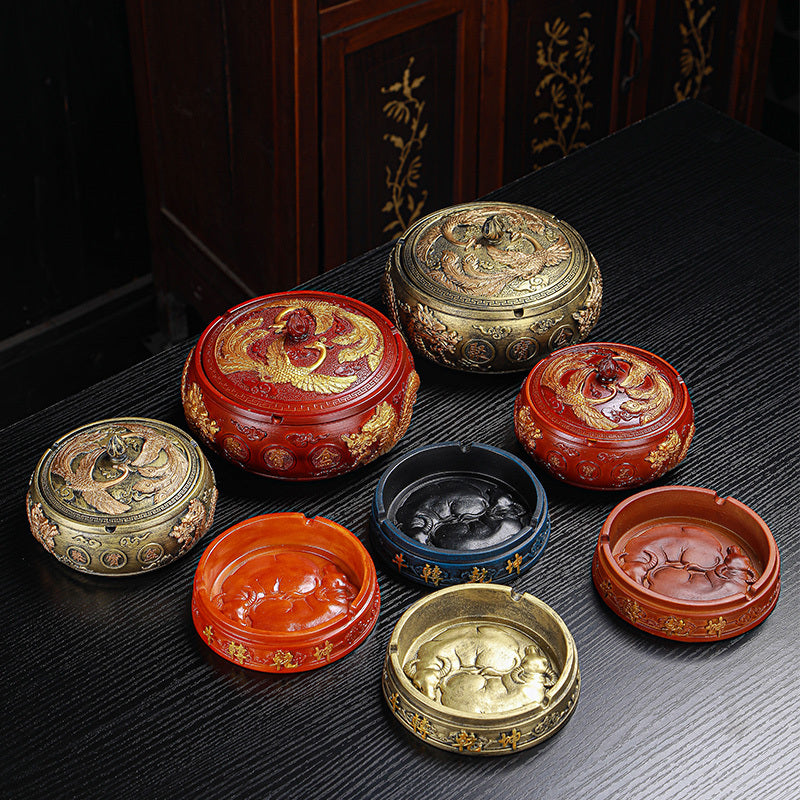 Home Wohnzimmer Vintage Windschutz Aschenbecher mit Deckschmuck