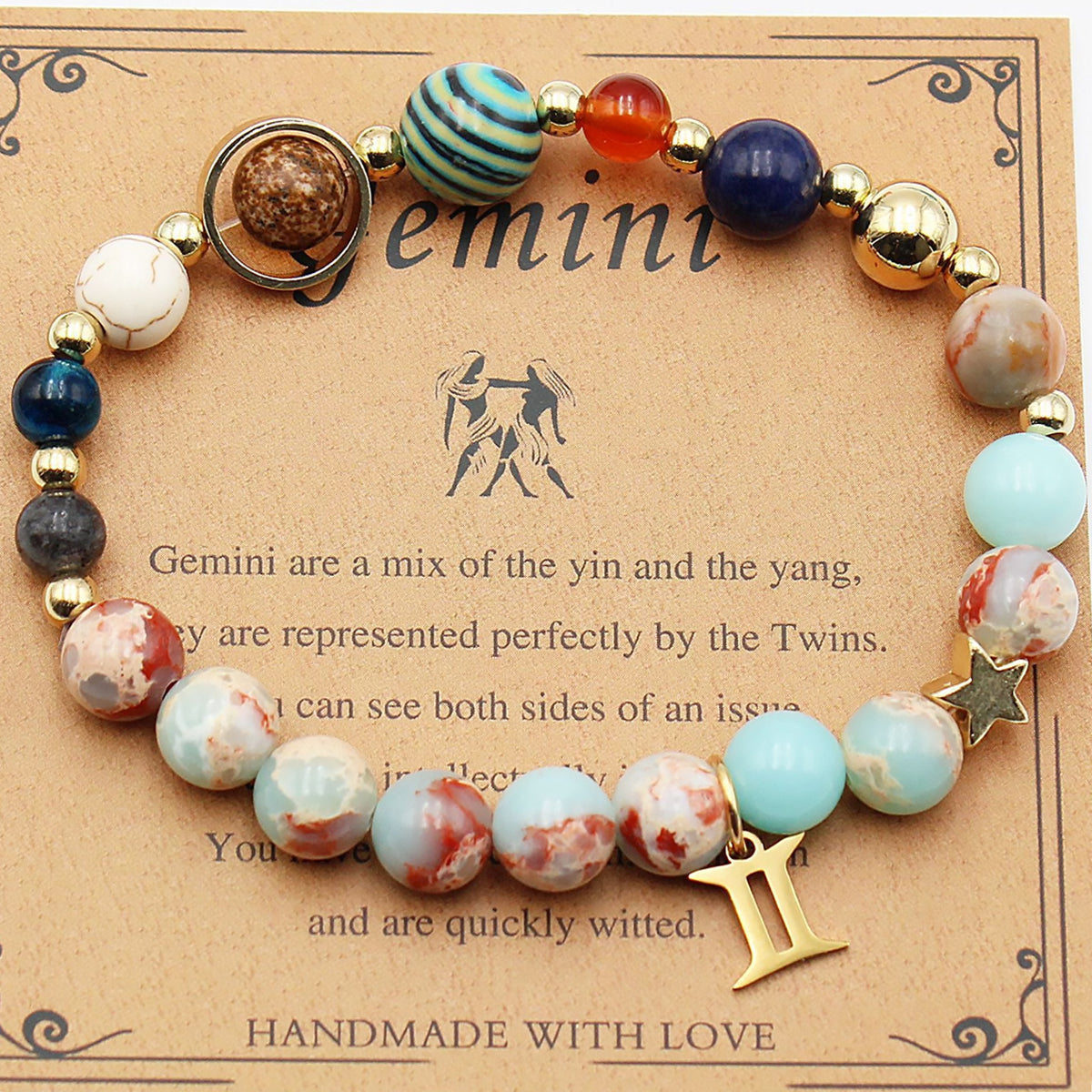 Zodiac Bracelet with Natural Agate & Shoushan Stone 12 Constellations-5