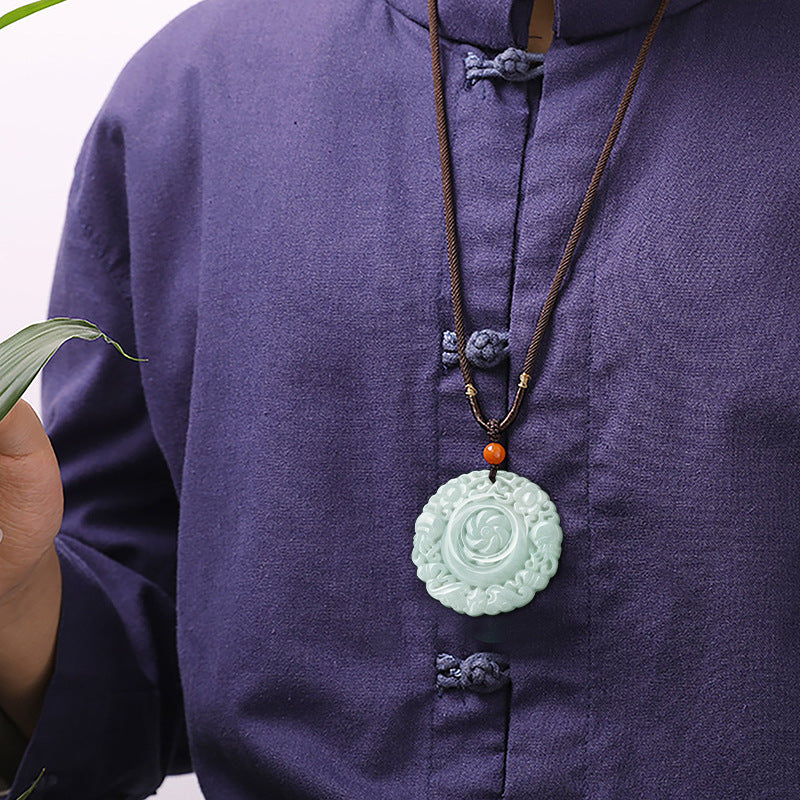 Natural Smaragd Blume blühen reichhaltiger Jade -Anhänger Eis Jade Stein Anhänger