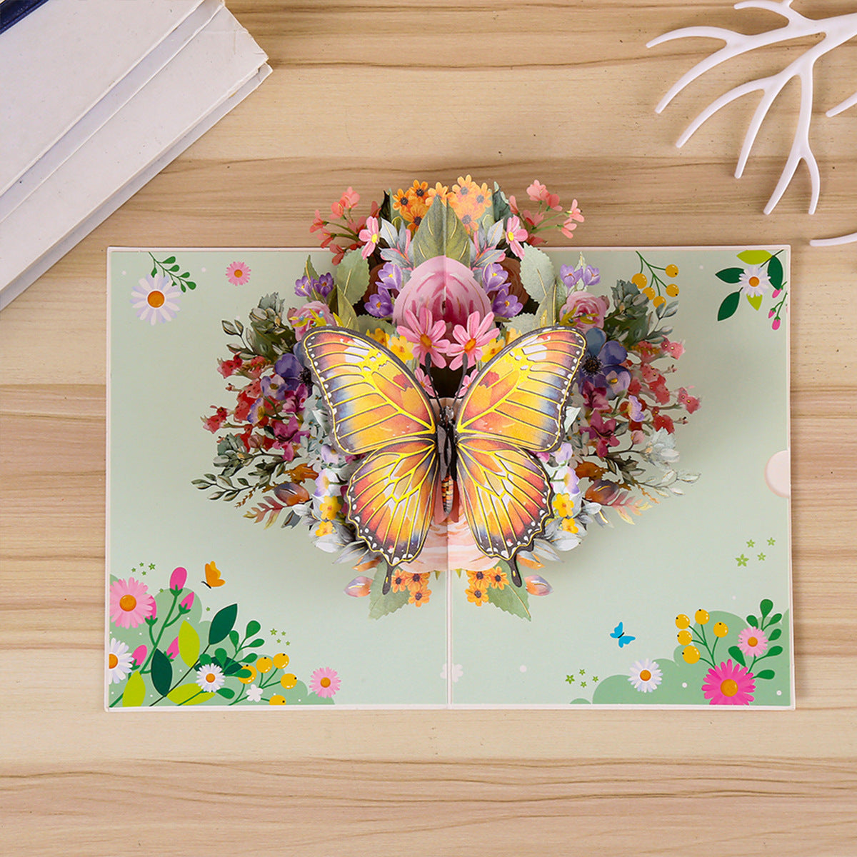 Creative 3D Card Folding Pansy Stereoscopic Greeting Cards