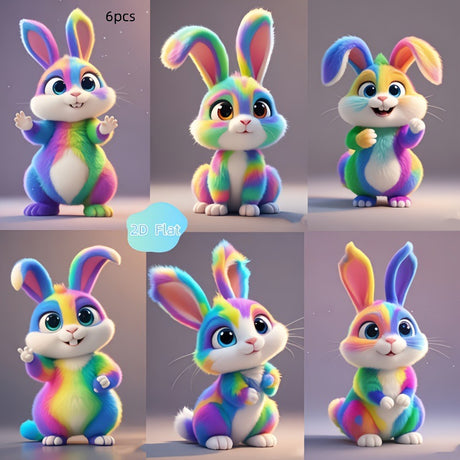 Acrylic Flower Denier Easter Cute Rabbit Pendant