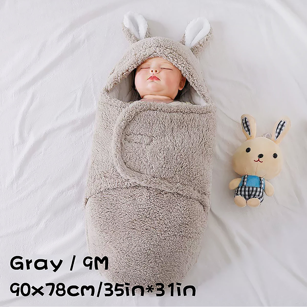 Warm Baby Swaddle Blanket Plush Newborn Sleep Sack-22