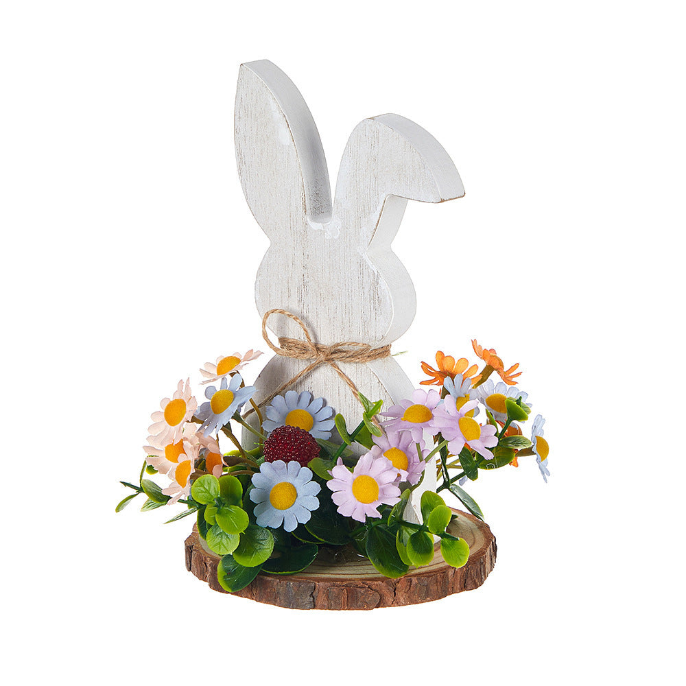 Osterdekoration, süße Cartoon-Kaninchen-Holzdekoration