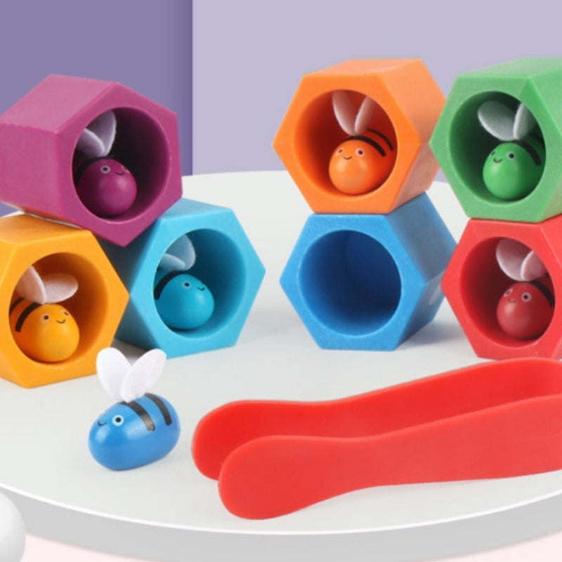 Wooden Hive Board Toys Children Early Education Sensory Toys for Kids Hand-eye Coordination Game