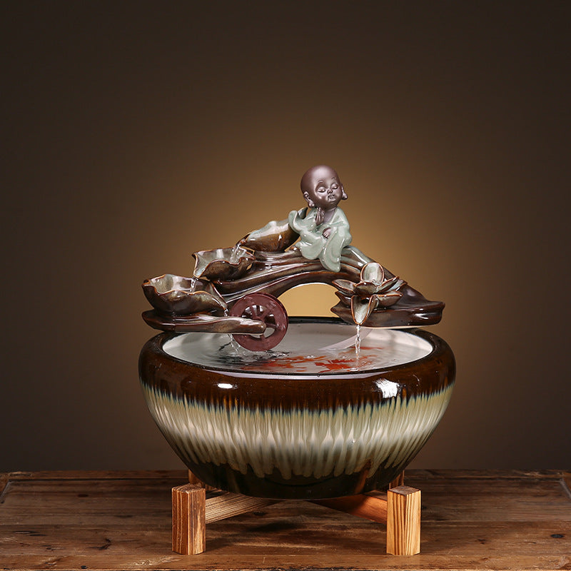 Keramikbrunnen ziehen Wohlstandsdekoration Haushaltsbefeuchter an