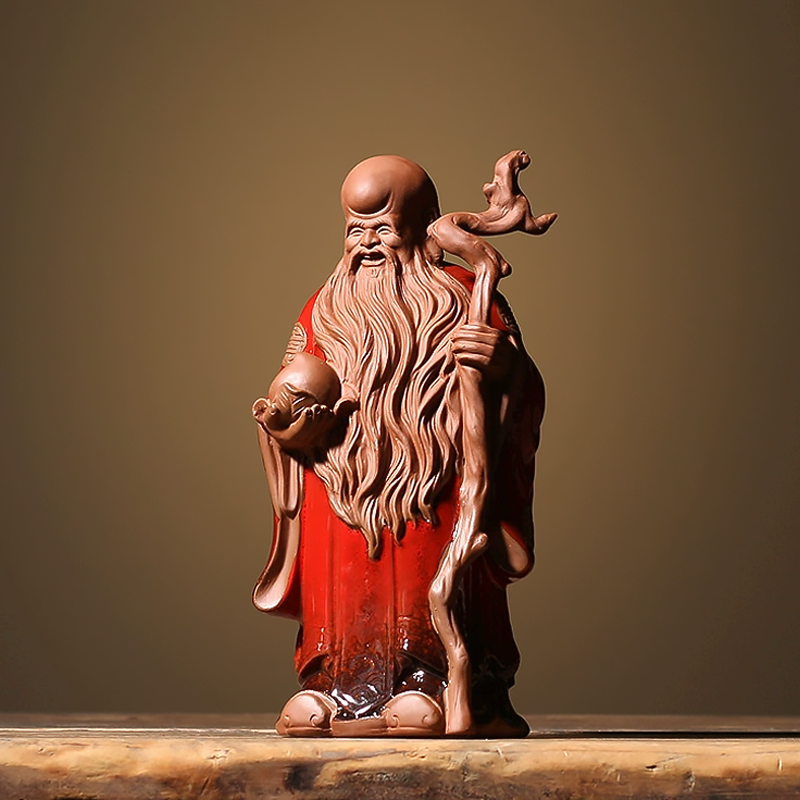 50th Birthday Gifts for Men Fu Lu Shou Sanxing Ceramic Ornaments-4