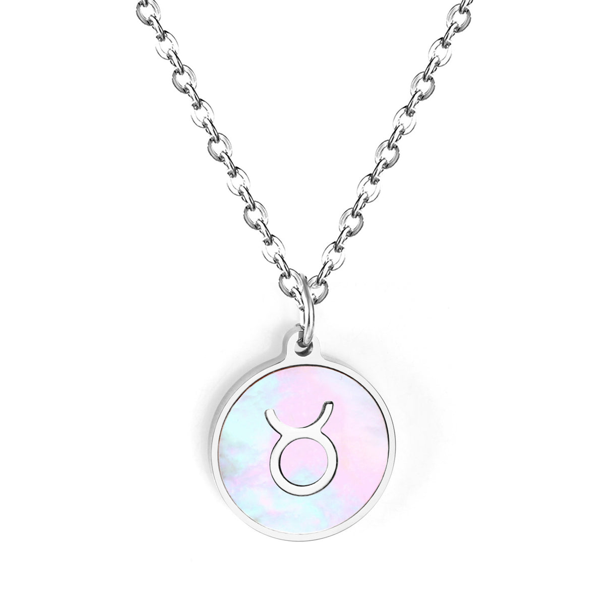 Minimalist White Shell Zodiac Necklace Adjustable Pendant-17