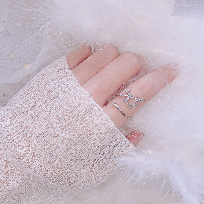 Zodiac Star Ring for Women – Adjustable Astrological Jewelry Gift