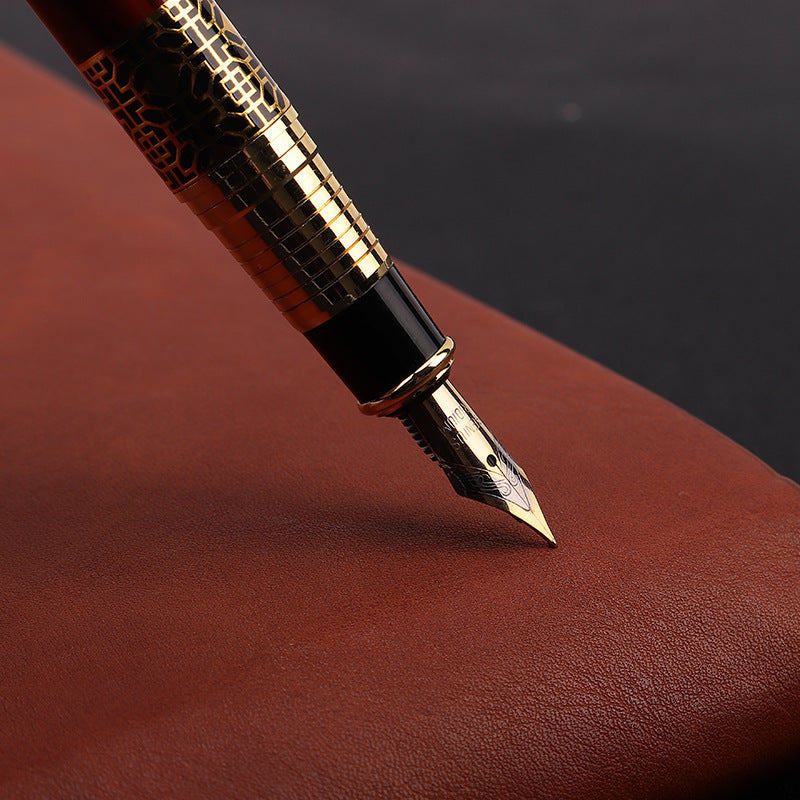 ImitationMahogany Metal Wood Grain Fountain Pen