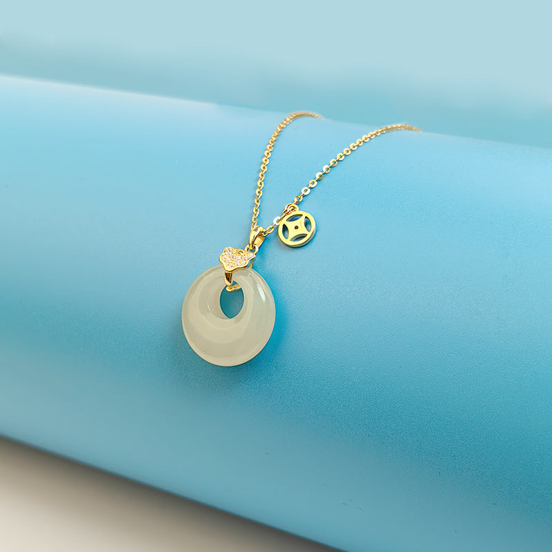 520 Geschenk New Hetian Jade Halskette Frau 925 Silber