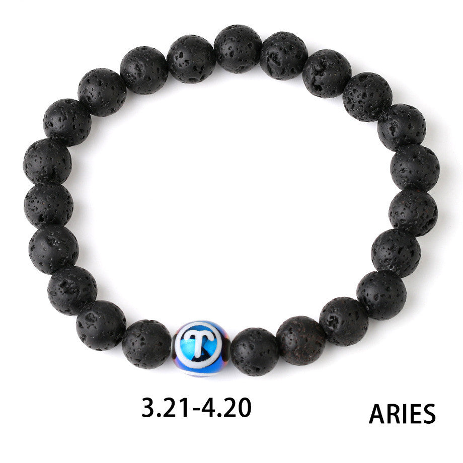 Constellations Couple Natural Lava Stone Bracelet-5