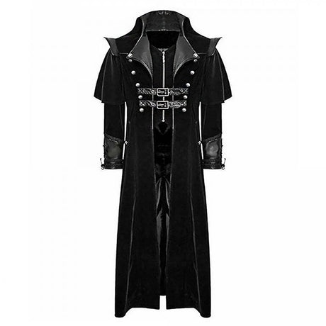 Halloween Vintage Patchwork Hooded Coat Slim Fit-6