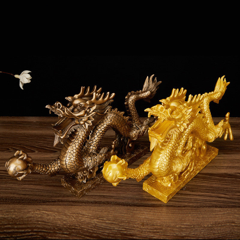 Five-clawed Gold Dragon Wealth Attracting Ornament Study Room Decoration