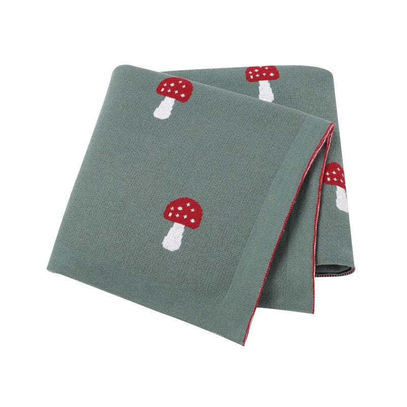 Needle Cotton Mushroom Jacquard Baby Blanket