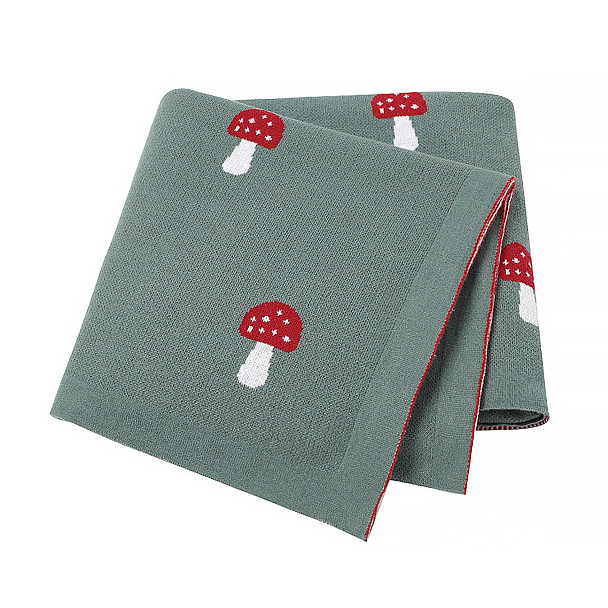 Cotton Mushroom Jacquard Baby Blanket Soft Nursery Blanket-8