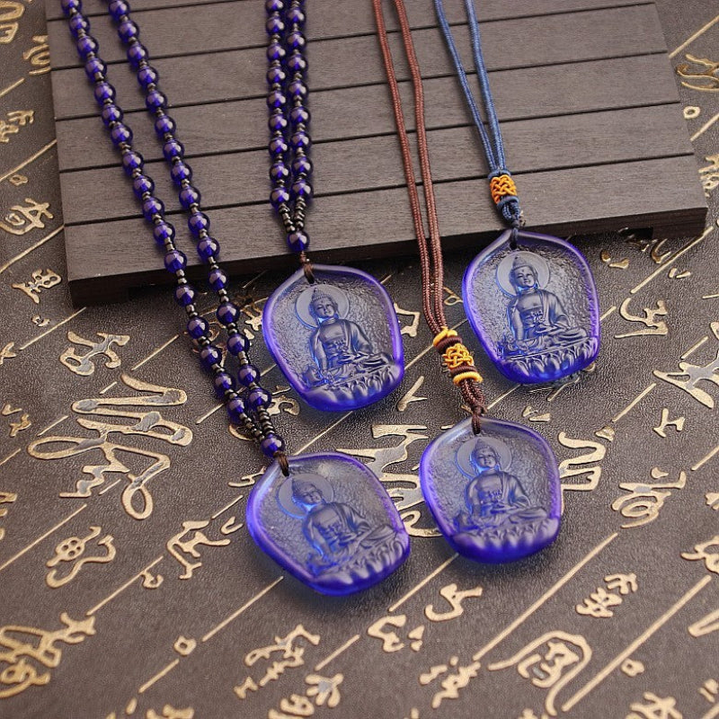 Ancient Method Glaze Crystal Pendant Protective Talisman Necklace
