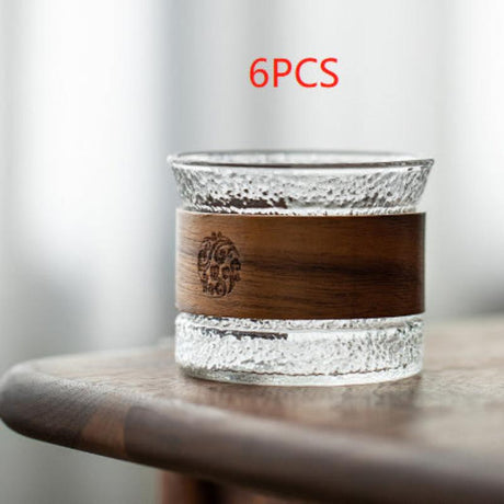 Borosilicate glass teacup with insulated vertical design