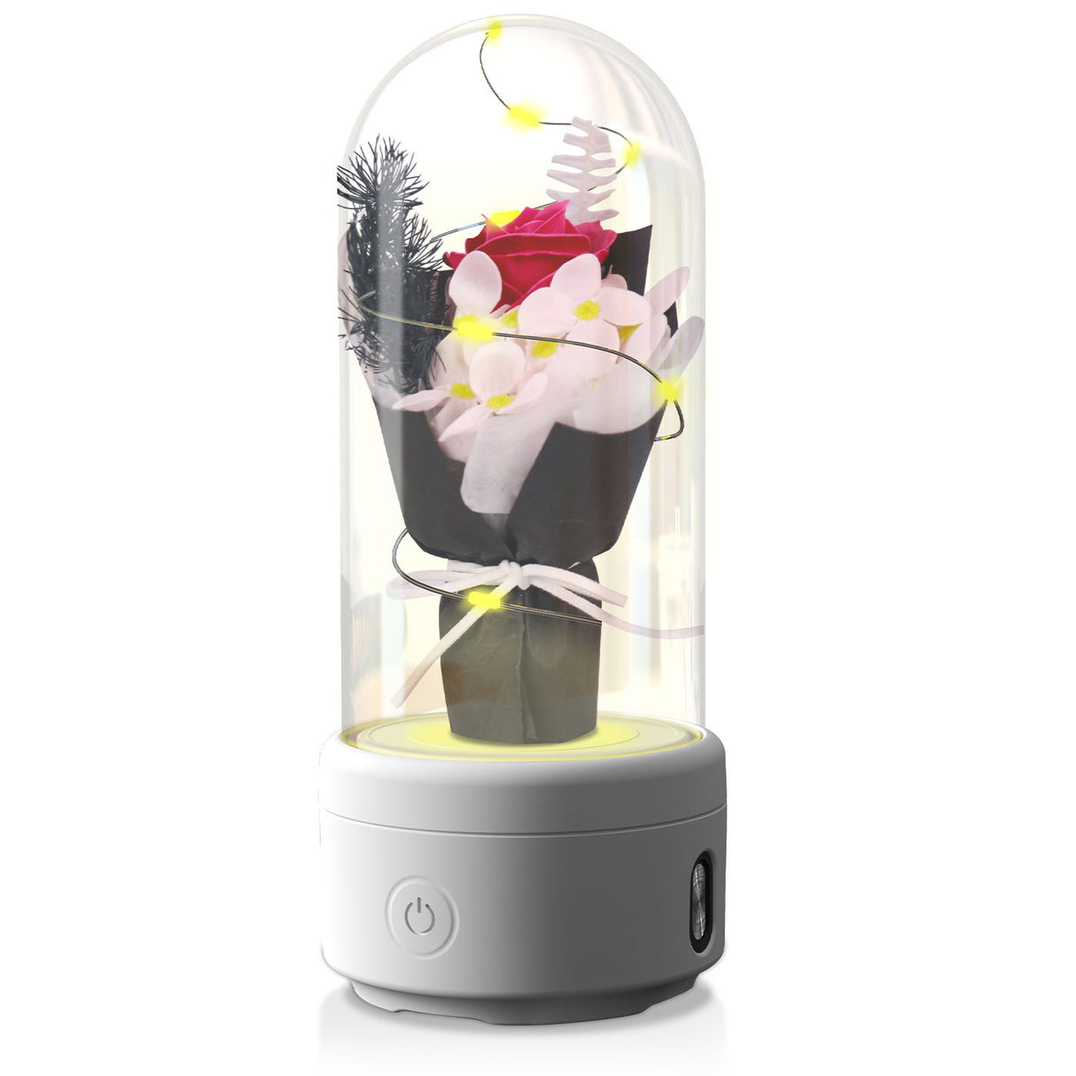 Creative Gifts Mother's Day Rose Bouquet LED Night Bluetooth-compatible Speaker Ornament