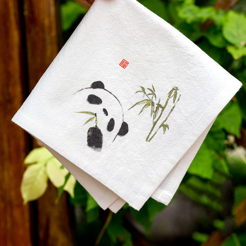 Panda Gift Chinese Characteristic Gift Handkerchief Small Square Handkerchief