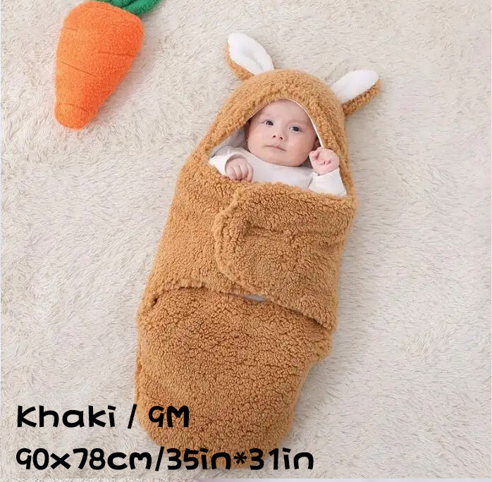Super Soft Baby Sleeping Bag Fluffy Fleece Swaddle Blankets Unisex Baby Wrap