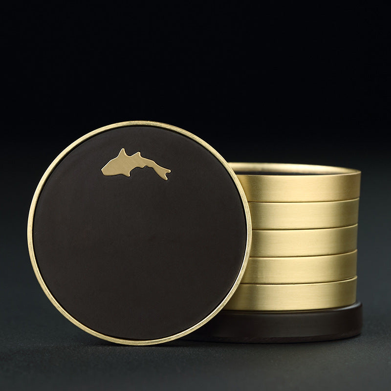 Haushaltstea Tassenhalter Bakelite Kupferholz Untersetzer