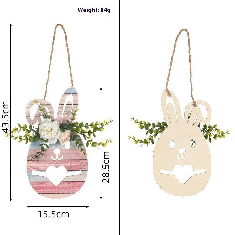 Osterdekoration, süße Cartoon-Kaninchen-Holzdekoration