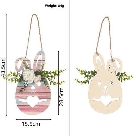 Easter Decoration Cute Cartoon Rabbit Wooden Decoration