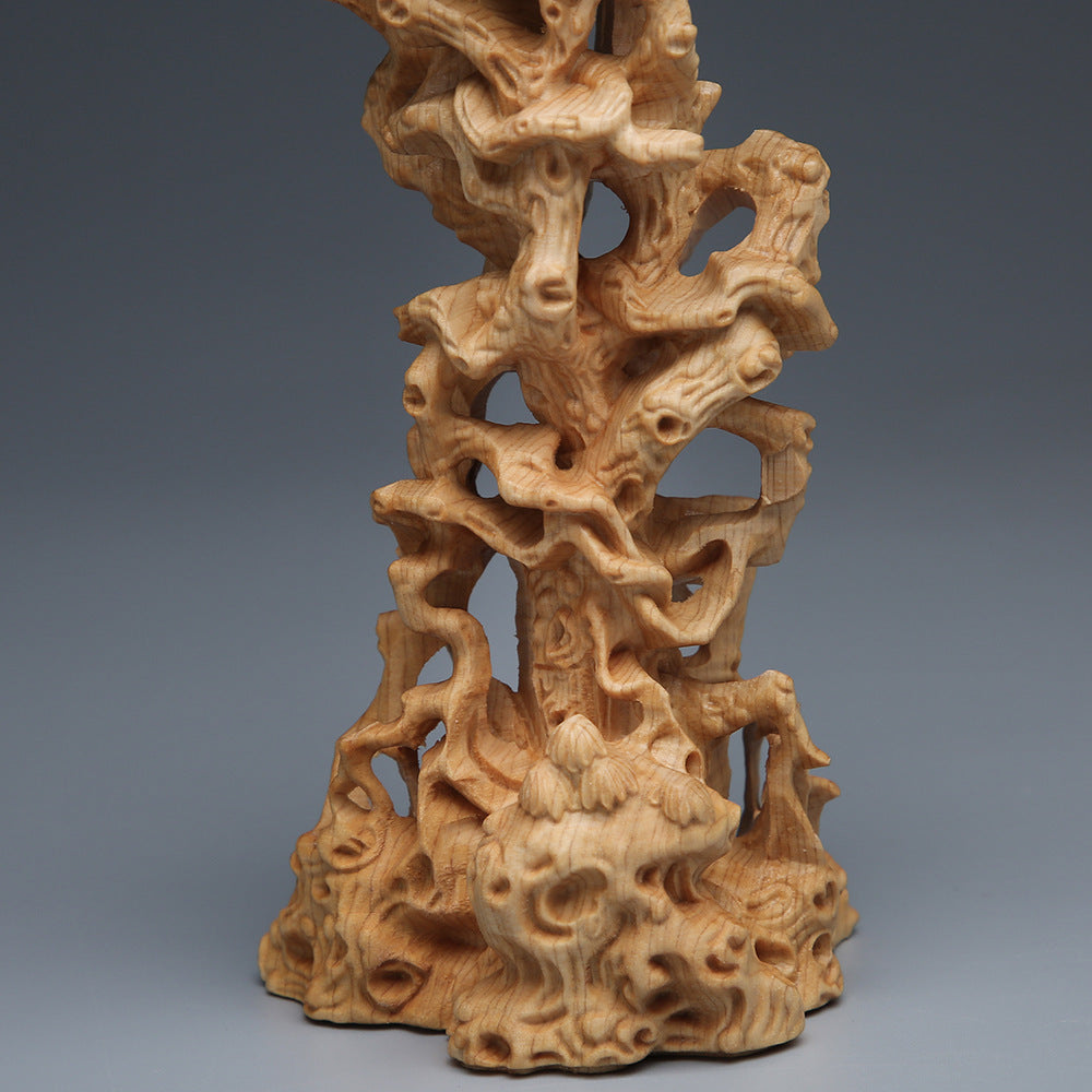 Sitzende Baumrebe Guanyin Buddha Statue Ornamente Holzhandwerk