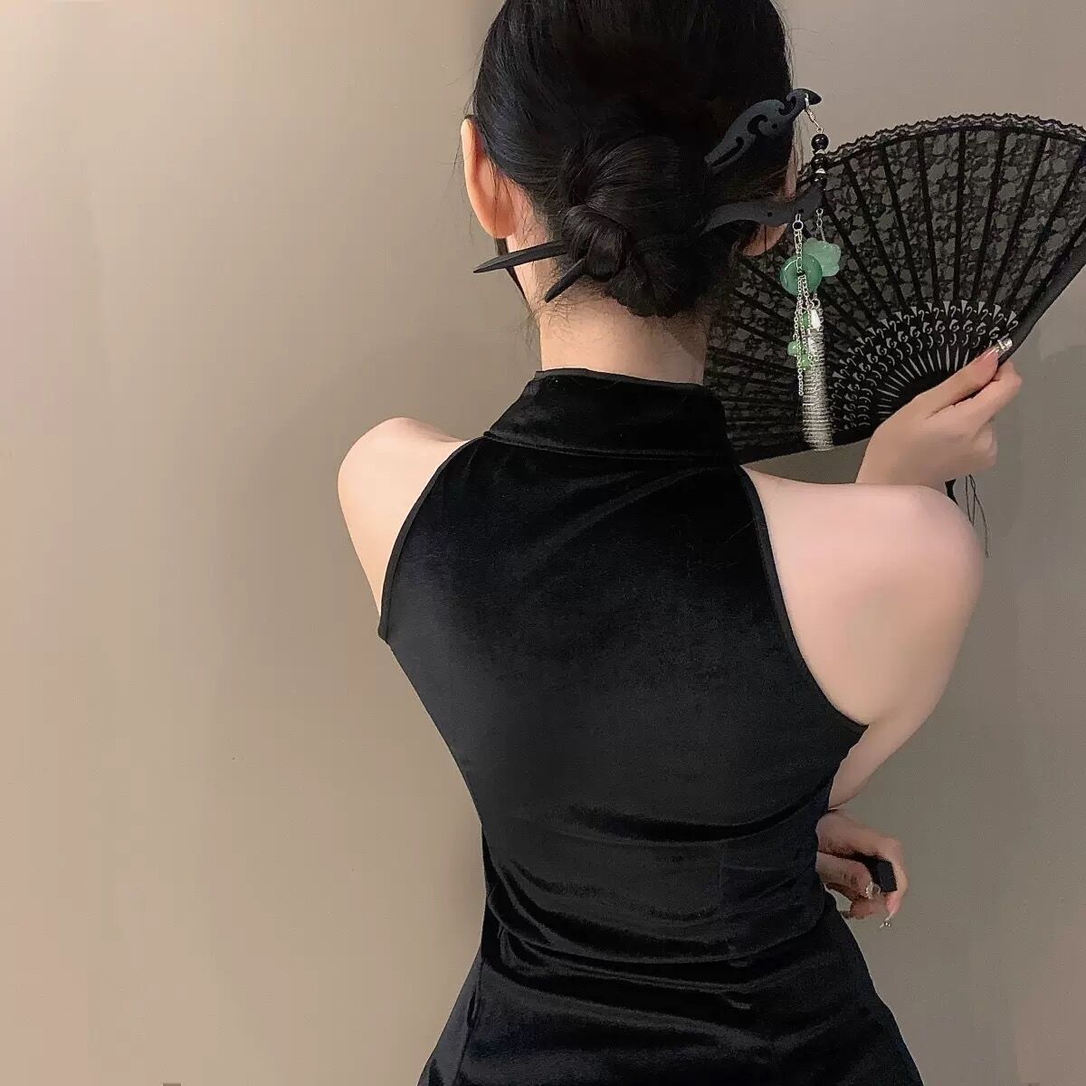 Modische Sandelholz Quaste Haartupfmädchen