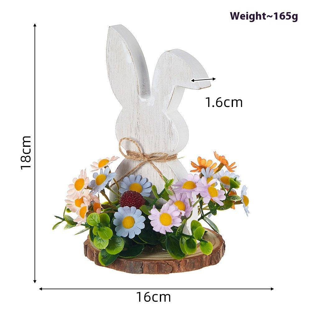 Osterdekoration, süße Cartoon-Kaninchen-Holzdekoration