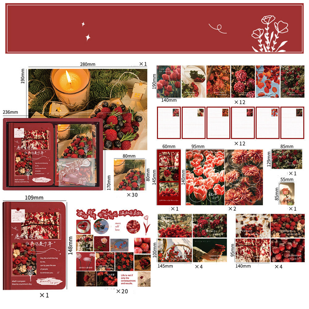 Retro-Geschenkbox 155-teilige Set Ins Geschenkbox Notebook Taper Sticker Set