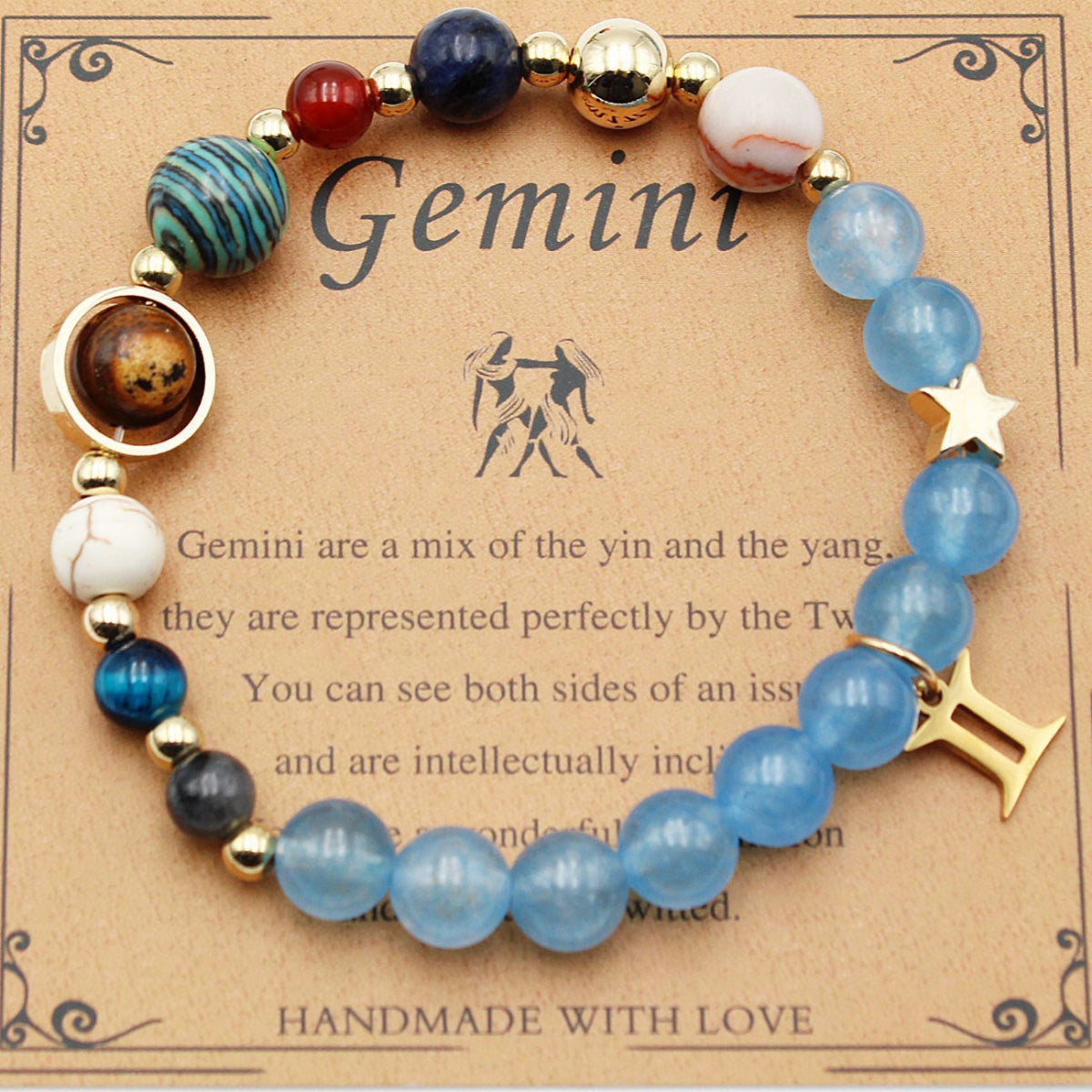 Zodiac Bracelet with Natural Agate & Shoushan Stone 12 Constellations-18